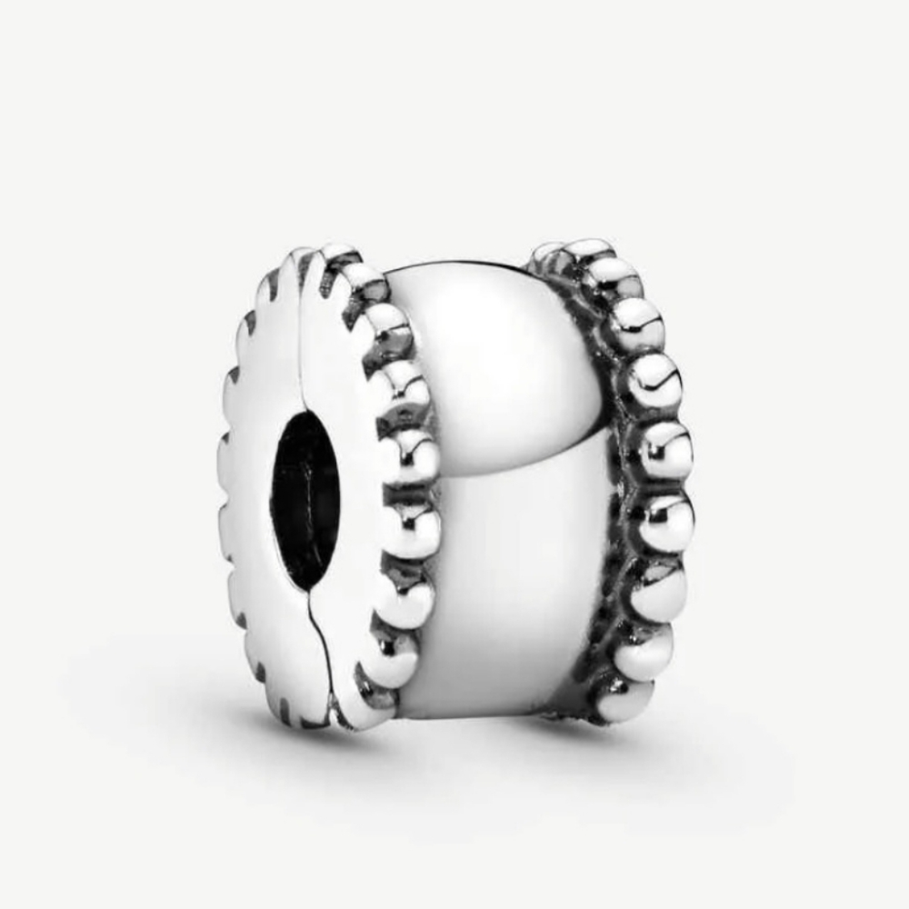Authentic PANDORA Sterling Silver Beveled Clip 790267 Retired